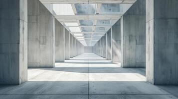 ai gerado concreto corredor do uma estruturada prédio. urbano ambiente, ai gerado. foto