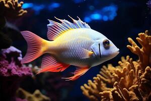 ai gerado embaixo da agua maravilhas peixe e coral recife dentro tropical aquático beleza foto