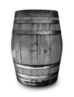 barril de madeira velho isolado no fundo branco foto