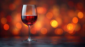 ai gerado vermelho vinho vidro, bokeh fundo foto