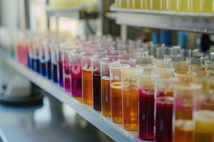 ai gerado petri pratos com bacteriano colônias cultura em ágar pratos dentro laboratório foto