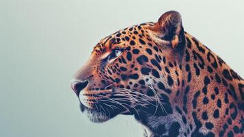 ai gerado majestoso jaguar perfil. cópia de espaço. ai gerado. foto