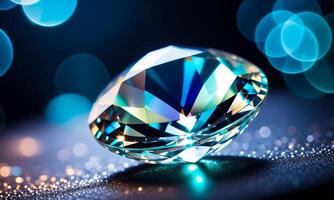 ai gerado diamante , branco, azul, vermelho, verde, amarelo diamantes jóias Projeto , luxo diamantes fundo, safira pedra preciosa, macro diamantes foto