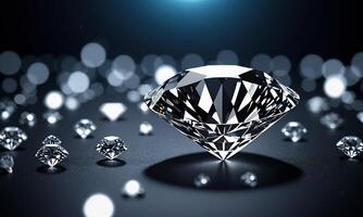 ai gerado diamante , branco, azul, vermelho, verde, amarelo diamantes jóias Projeto , luxo diamantes fundo, safira pedra preciosa, macro diamantes foto