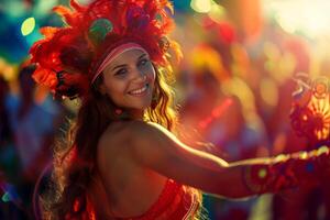 ai gerado lindo mulher em carnaval - generativo ai foto