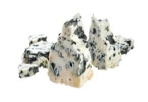 azul queijo isolado em branco fundo com recorte caminho foto