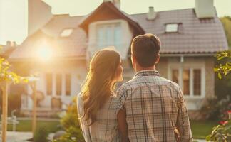 ai gerado Sonhe casa caçar juntos dentro unidade foto