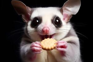 ai gerado açúcar cavaleiro é comendo lanches foto