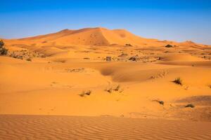 dunas de areia no deserto do saara, merzouga, marrocos foto