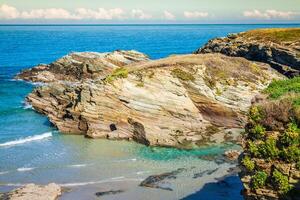 playa de las catedrais - lindo de praia dentro a norte do Espanha. foto