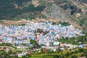 aéreo Visão do chefchaouen, Marrocos foto