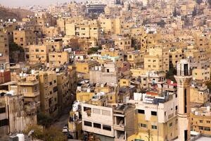 aéreo Visão do Amã cidade a capital do Jordânia. cidade escapar do Amã. foto