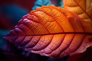 ai gerado naturezas orgânico beleza vibrante outono folha exibindo sazonal transformação foto