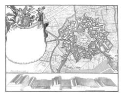 mapa do a cidadela do lille, vintage ilustração. foto