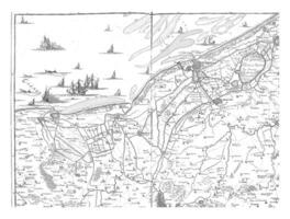 mapa do a norte francês costa, vintage ilustração. foto