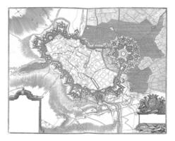 mapa do a fortificações do Lille e a cidadela, vintage ilustração. foto