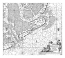 mapa do a Wadden mar a partir de cova titular para Terschelling, jan luyken foto