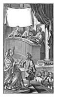 virgílio, Cicero e sêneca às gramática com alunos, jacobus Harrewijn, 1694 foto
