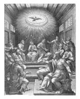 derramamento do a piedosos espírito, cornelis corte, depois de federico abobrinha, dentro ou depois de 1573 - c. 1623 foto