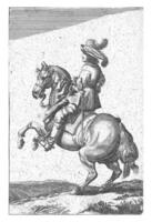 cavaleiro em uma empinando cavalo foto