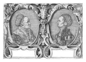 Duplo retrato do contagem Ernst ii mansfeld zu vorderort e dele esposa dorotéia von solms-lich, cornelis massas foto