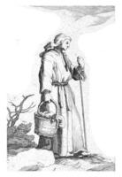 jovem agricultor mulher andando, Frederico Bloemaert, depois de Abraão Bloemaert, depois de 1635 - 1669 foto