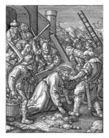 carregando a cruzar, hierônimo wierix, 1563 foto