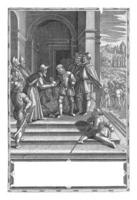 parábola do a pródigo filho a terceiro filho ser pago dele compartilhar do a herança, Dominicus custos, c. 1579 - c. 1615 foto