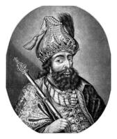 retrato do uma régua do a Mughal Império, pieter schenk eu, 1670 - 1713 foto