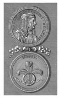 dois lados do uma medalha com retrato do Lorenzo de'medici, monogramista Mac, depois de monogramista jm 18º século, 1750 foto
