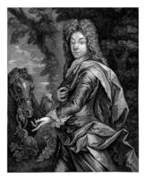 retrato do Jacob barão furgão wassenaer senhor do obdam, pieter schenk eu, 1670 - 1713 foto