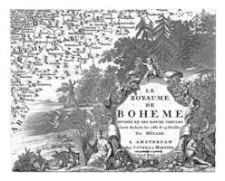 fragmento do uma mapa do boêmia, jan pontapé possivelmente, 1744 foto