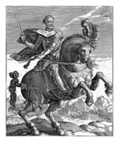 Charles v do Habsburg em cavalo, crispijn furgão de passe eu, depois de g. ens, 1604 foto