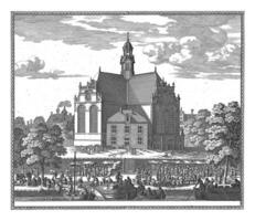 Visão do a noorderkerk dentro Amsterdã, pieter hendricksz. merda, 1662 - 1720 foto