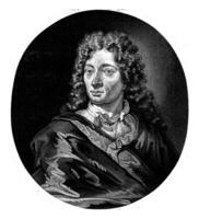 retrato do a medalhista cristão vermute, pieter schenk eu, 1670 - 1713 foto