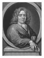 retrato do a clérigo e poeta Willem d'orville, pieter schenk eu, 1702 foto