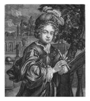 flauta jogador, jan broedelete, 1690 - 1700 foto