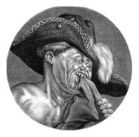 monge com uma emplumado chapéu, Jacob cara, depois de cornelis Duart, 1693 - 1700 foto