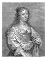 retrato do condessa maria margareta de berlaymont, Jacob neefs, depois de Anthony furgão idiota, 1620 - 1680 foto