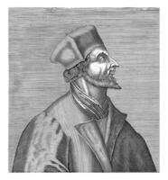 retrato do johannes cara, hendrick hondius eu, 1599 foto