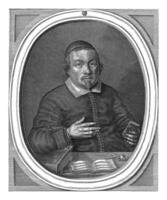 retrato do conradus Deus às a era do 43, Abraão j. Conrado, 1652 foto