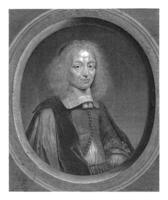 retrato do Constantijn Huygens, Abraão manchando, depois de Caspar Netscher, 1672 - 1690 foto