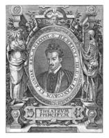 teatro princípio, hendrick Goltzius, depois de hierônimo wierix, c. 1587 - c. 1620 foto