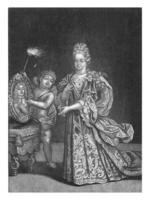 retrato do maria Adelaide furgão sabóia, duquesa do Borgonha, pieter schenk eu, 1670 - 1713 foto