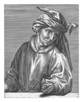 retrato do a pintor jan furgão ei, wierix rejeitado atribuição, 1600 - 1650 foto