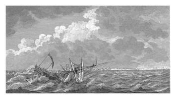 me sentindo do a mastros do a navio Woestduin, 1779 foto