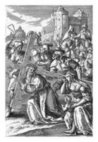 rolamento do a cruzar, Antônio wierix ii, depois de maerten de vocês, 1583 - 1587 foto