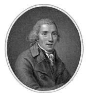 retrato do a poeta pieter nova terra, Willem furgão senus, depois de Adriano de Lelie, 1824 foto
