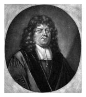 retrato do Gerbrand furgão Leeuwen, pieter schenk eu, 1670 - 1713 a pregador e professor Gerbrand furgão Leeuwen. foto