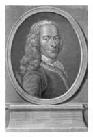 retrato do voltaire, Jacob folkema, 1702 - 1767 foto